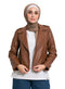 Caramel Leather Jacket - Khotwh