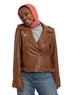 Caramel Leather Jacket - Khotwh