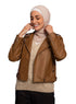 Caramel Leather Jacket - Khotwh