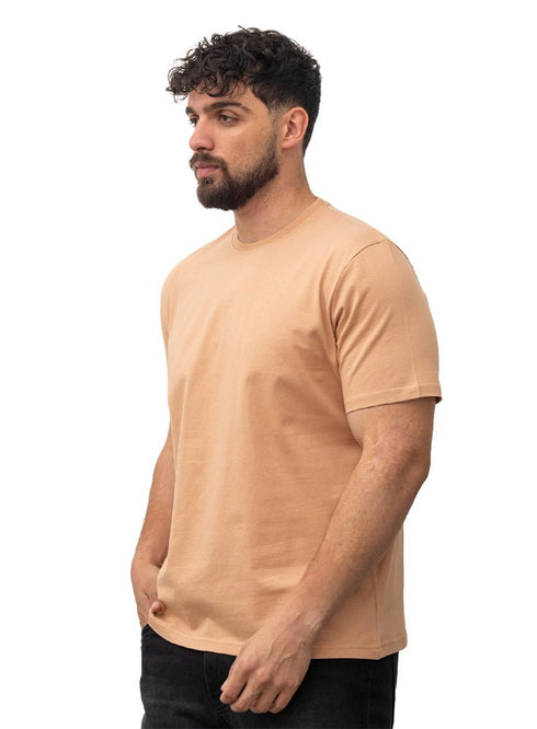 Caramel Relaxed Round T-Shirt - Khotwh