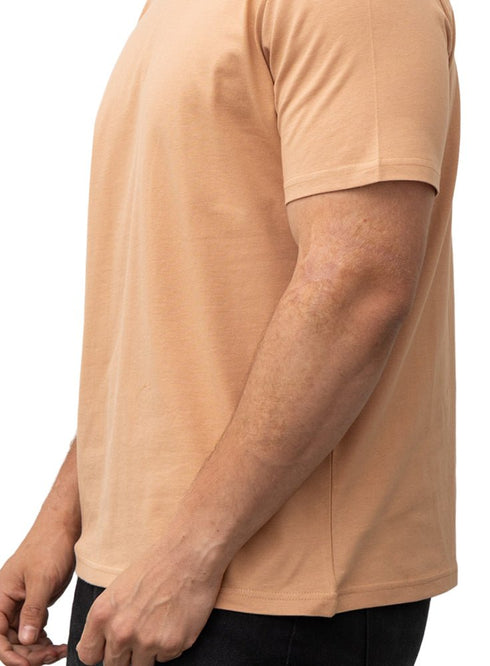 Caramel Relaxed Round T-Shirt - Khotwh