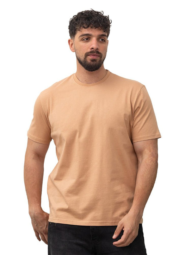 Caramel Relaxed Round T-Shirt - Khotwh