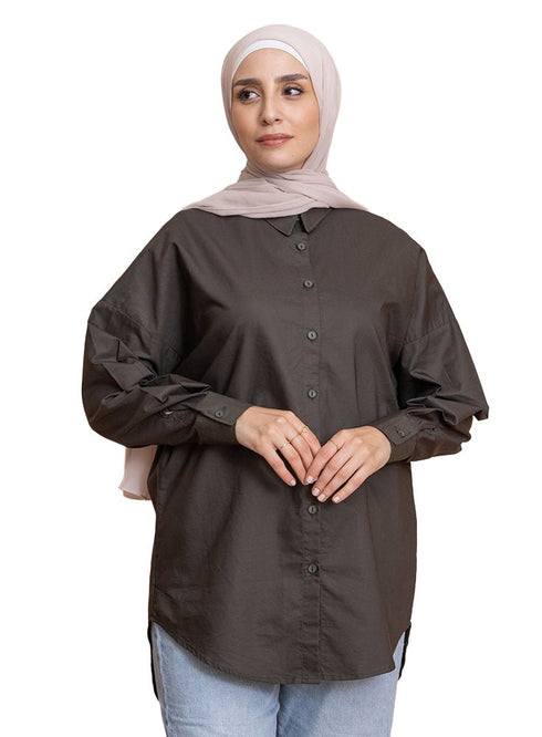 Cedar Oxford Over Size Shirt - Khotwh