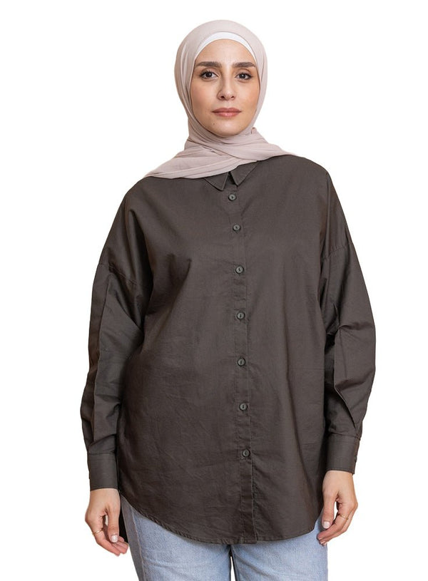 Cedar Oxford Over Size Shirt - Khotwh
