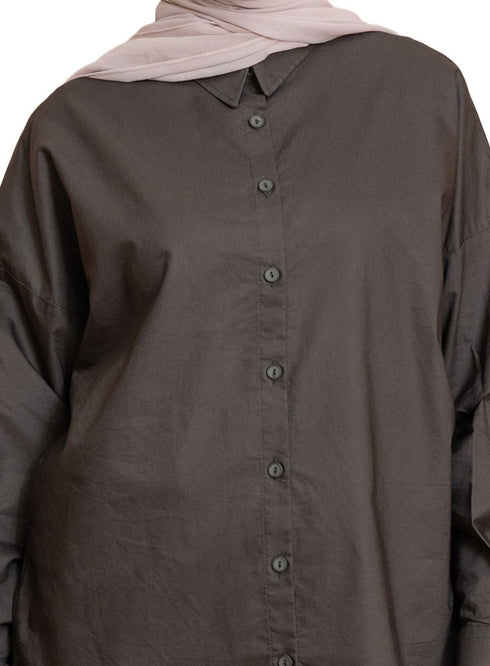 Cedar Oxford Over Size Shirt - Khotwh
