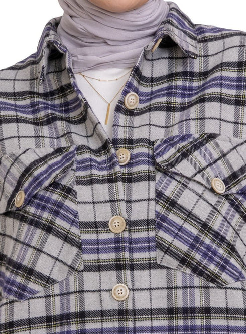 Checkered 4 Pocket Over - Size Shirt - Khotwh