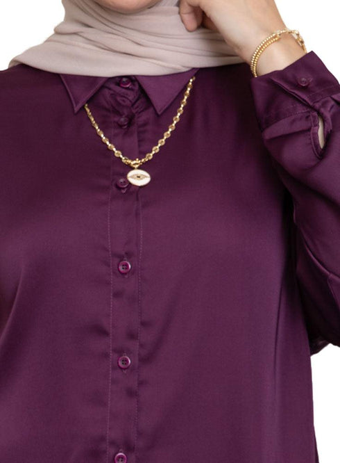 Cherry Satin Blouse - Khotwh