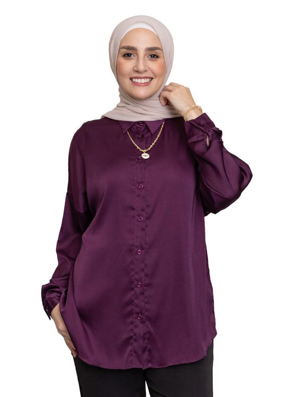 Cherry Satin Blouse - Khotwh