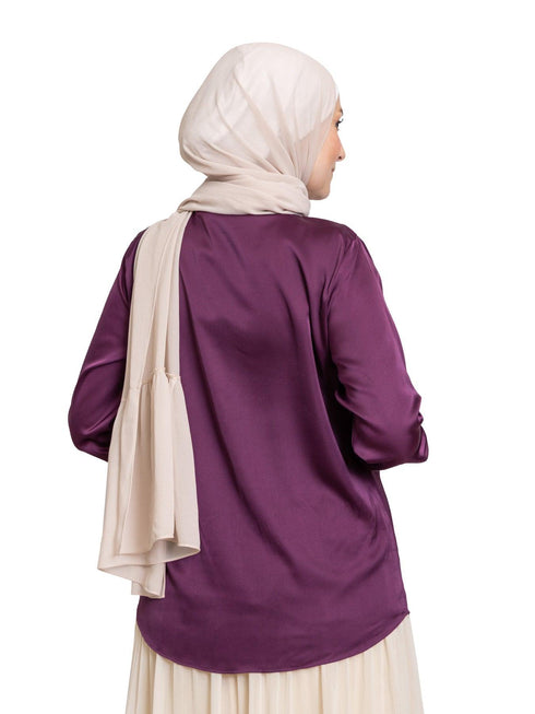 Cherry Satin Collar Blouse - Khotwh