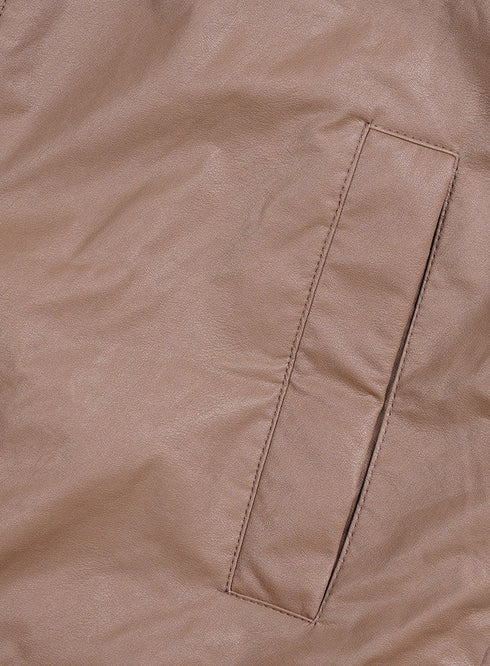 Chocolate Leather Jacket 2 - Khotwh