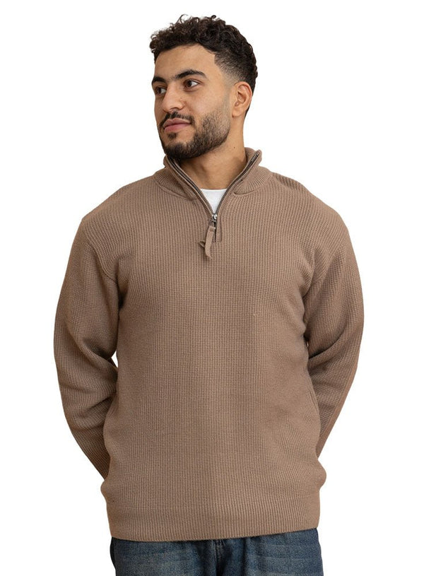 Chocolate Quarter Zipper Pullover - Khotwh
