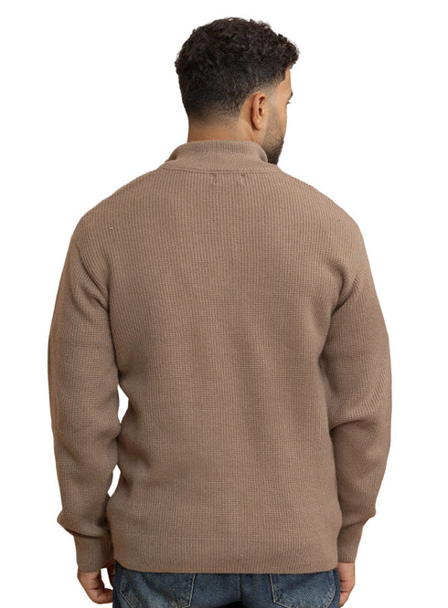 Chocolate Quarter Zipper Pullover - Khotwh