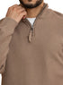 Chocolate Quarter Zipper Pullover - Khotwh
