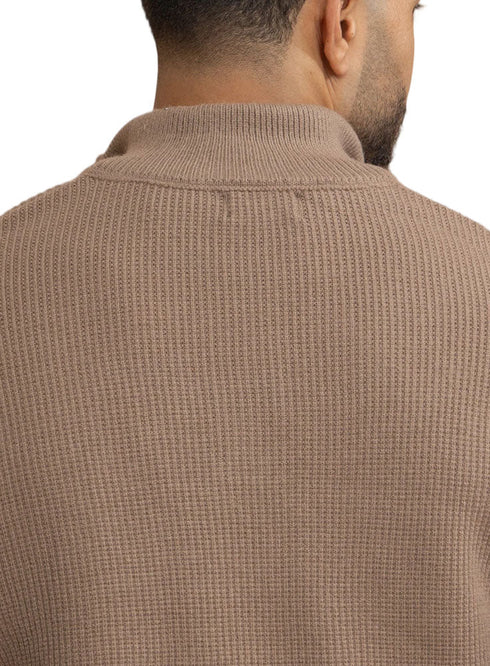 Chocolate Quarter Zipper Pullover - Khotwh
