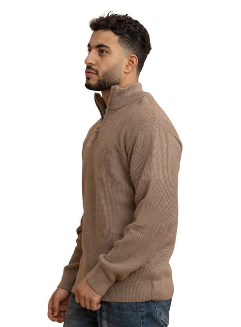 Chocolate Quarter Zipper Pullover - Khotwh