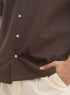 Chocolate Tennis Collar Linen Shirt - Khotwh