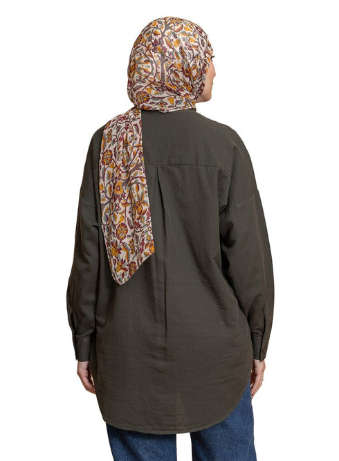 Cilantro Pocket Over Size Linen Shirt - Khotwh