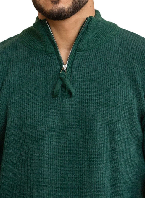 Cilantro Quarter Zipper Pullover - Khotwh