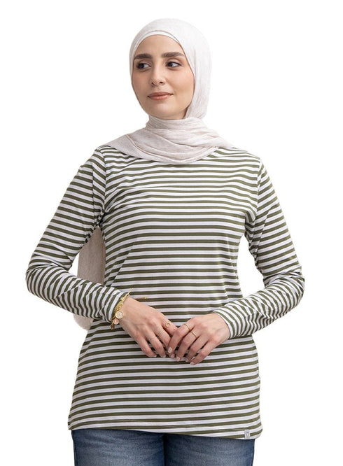 Cilantro Striped Long - Sleeve - Khotwh
