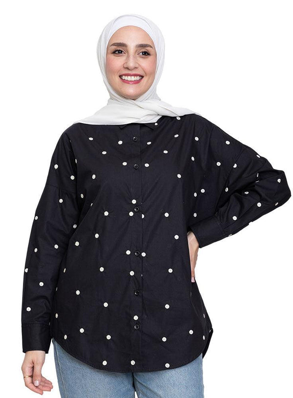 Circle - Black E - Over Size Shirt - Khotwh