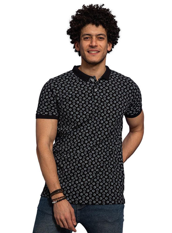 Circle - Black Printed Polo - Khotwh