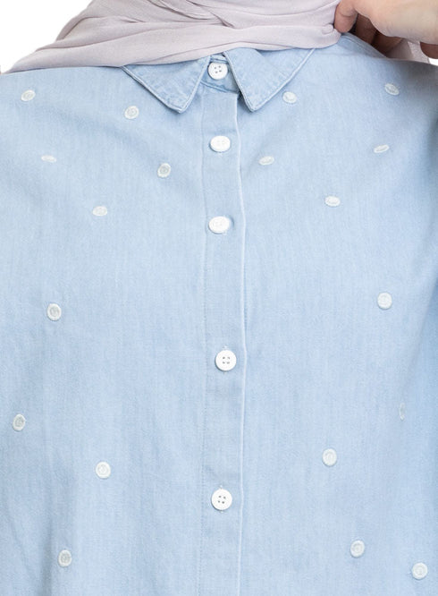 Circle - Ice E - Over Size Denim Shirt - Khotwh