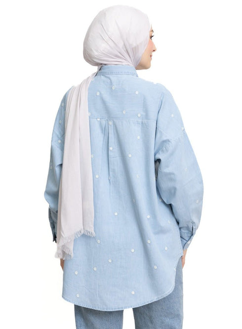 Circle - Ice E - Over Size Denim Shirt - Khotwh