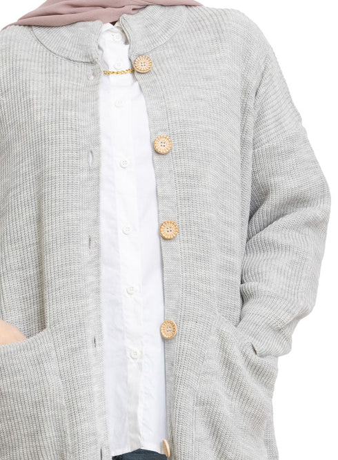 Cloud Long buttons Cardigan - Khotwh