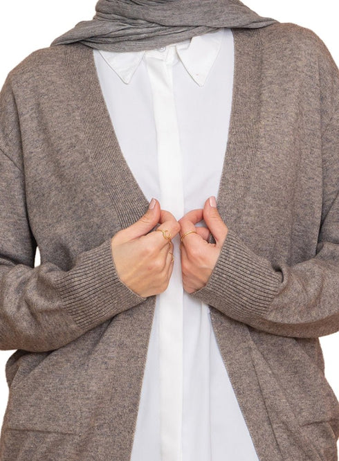 Coffee Andy - Basic Pocket Cardigan - Khotwh