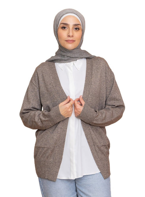 Coffee Andy - Basic Pocket Cardigan - Khotwh