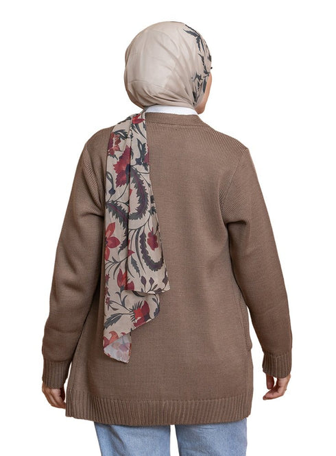 Coffee Basic Pocket Cardigan - Khotwh