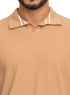 Coffee Design 01003Knit Polo Neck - T-Shirt - Khotwh