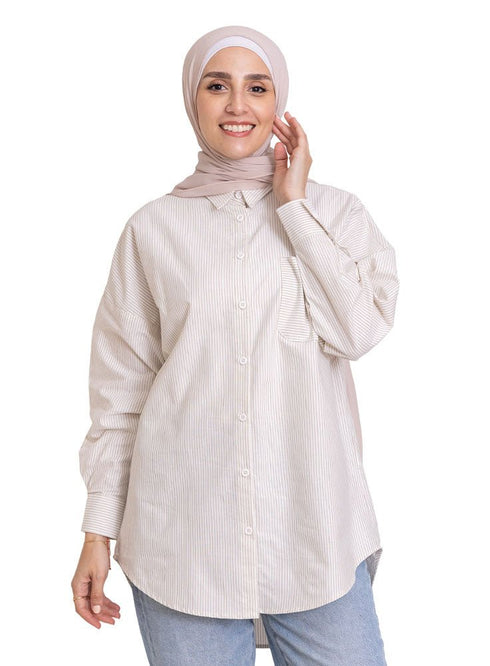 Coffee - Design 1 Pocket S - Over Size Shirt - Khotwh