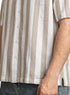 Coffee - Design 6 Striped Tennis Collar Shirt - Khotwh