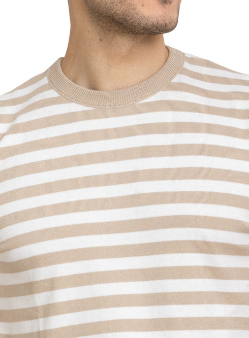 Coffee F - S.Knit Round T-shirt - Khotwh