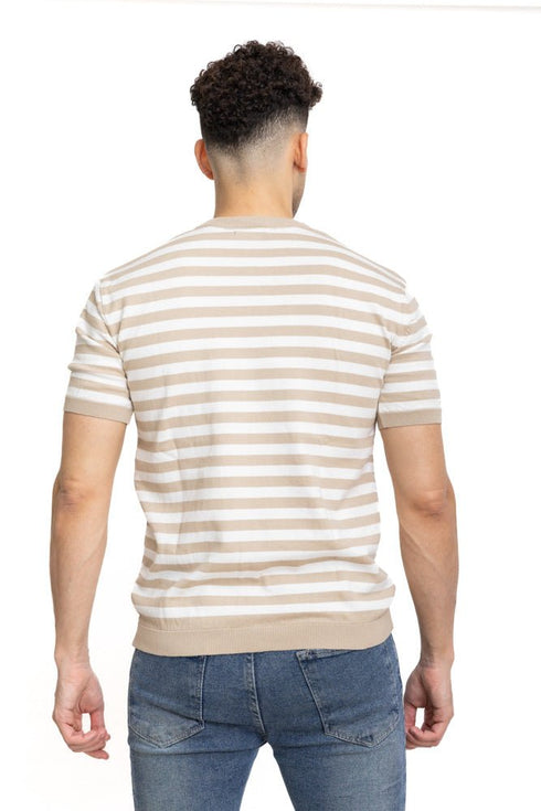 Coffee F - S.Knit Round T-shirt - Khotwh