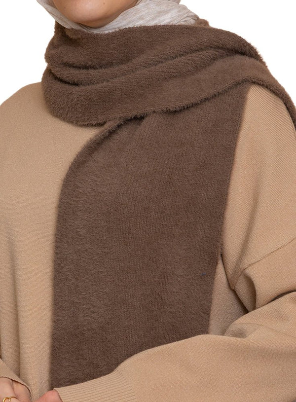 Coffee Fluffy Scarf - Khotwh