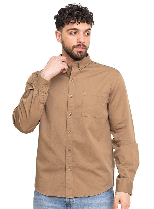 Coffee Gabardine Shirt - Khotwh