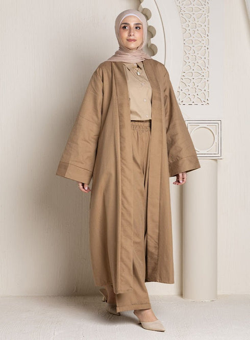 Coffee Jacquard Suit - Khotwh