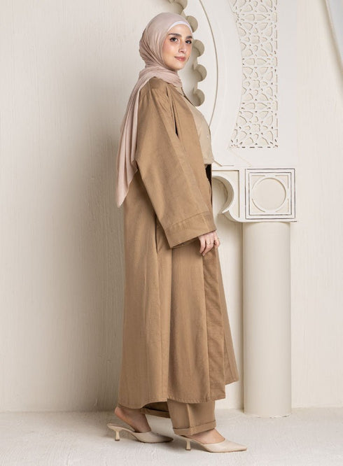 Coffee Jacquard Suit - Khotwh