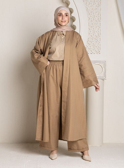 Coffee Jacquard Suit - Khotwh