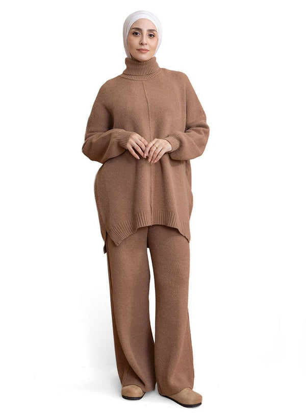 Coffee Knit Suit - Khotwh