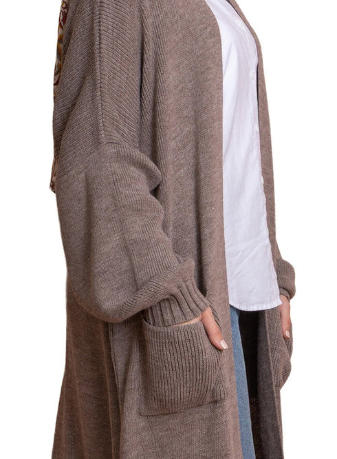 Coffee Knitted - Long Cardigan - Khotwh