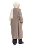 Coffee Knitted-Long Cardigan - Khotwh