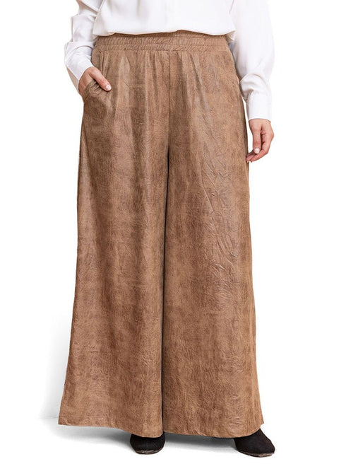 Coffee Leather Pants - Khotwh