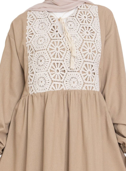 Coffee Linen Dress - Khotwh