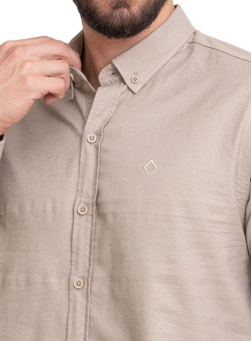 Coffee Linen Shirt - Khotwh