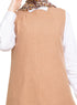 Coffee Linen Sleeveless Dress - Khotwh
