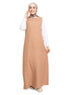 Coffee Linen Sleeveless Dress - Khotwh