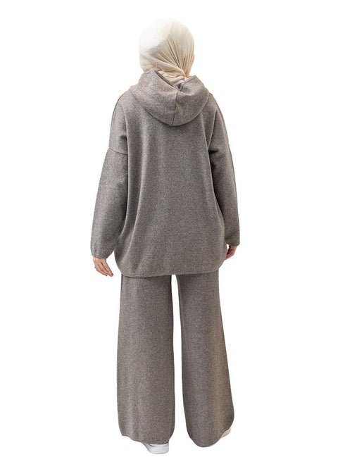 Coffee Over Size Knitted Suit - Khotwh